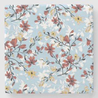 Vintage-Blumen: Einfacher Stoffhintergrund. Steinuntersetzer