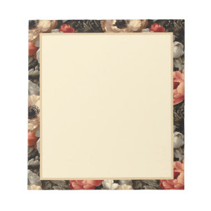 Vintage-Blumen-Elegantes-Quadratisches Notizbuch  Notizblock