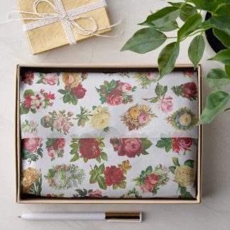 Vintage Blumen Englische Rosen Seidenpapier
