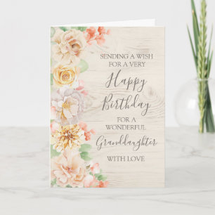 Vintage-Blumen-Enkelin-Happy-Birthday-Karte Dankeskarte