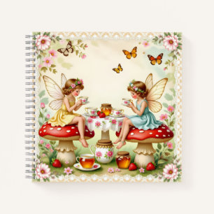 Vintage-Blumen-Feengarten zum Picknick Notizbuch