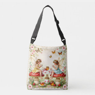 Vintage-Blumen-Feengarten zum Picknick Tragetaschen Mit Langen Trägern