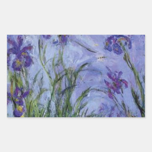 vintage Blumen Flieder Schwertlilien 1917 Monet Fl Rechteckiger Aufkleber