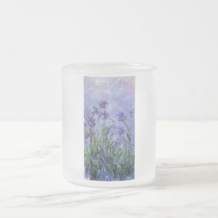 Vintage-Blumen Flieder-Schwertlilien-1917 Monet. Mattglastasse