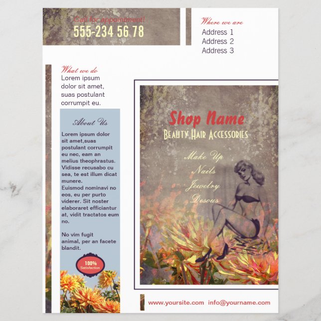 Vintage Blumen - Flyer (Vorne)