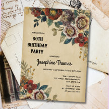 Vintage-Blumen-Geburtstag