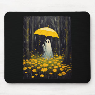 Vintage-Blumen-Geist-Halloween-Geist im Wald Mousepad
