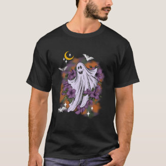 Vintage-Blumen-Gespenst Süß Halloween Frauen Kinde T-Shirt