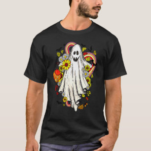 Vintage-Blumen-Gespenst Süßer Halloween-Schrei Gro T-Shirt