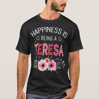 Vintage-Blumen-Glück ist, eine Teresa Retro W T-Shirt