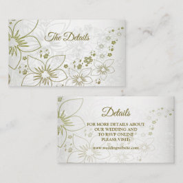 Vintage-Blumen-Grün Elegantes Hochzeitsdetail Begleitkarte