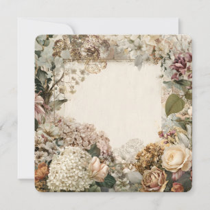 Vintage-Blumen-Grußkarte – Romantischer Antik-Stil Einladung