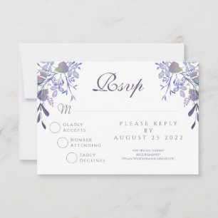Vintage Blumen-Hochzeitsantwortkarte RSVP Karte