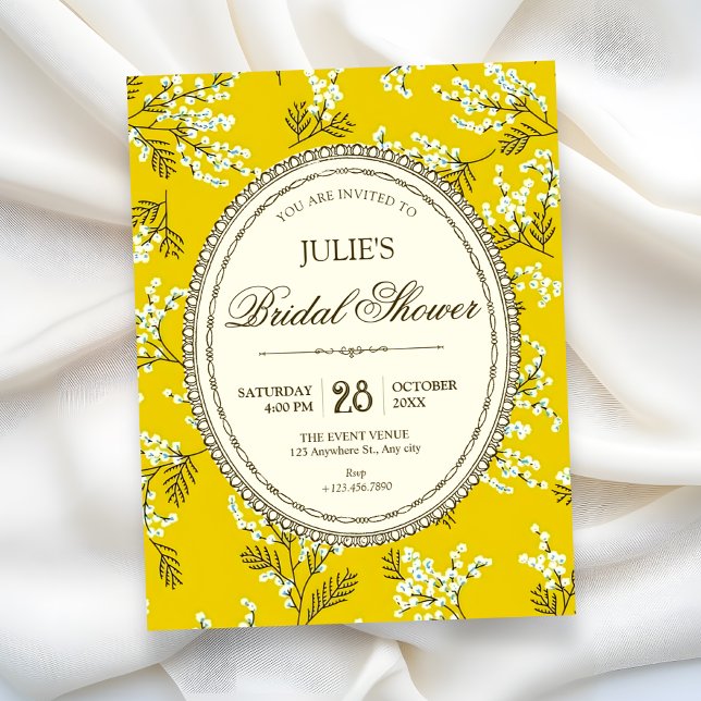 Vintage-Blumen-Hochzeitsdusche Einladung (Von Creator hochgeladen)