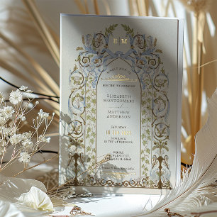 Vintage-Blumen-Hochzeitseinladung im viktorianisch Folieneinladung