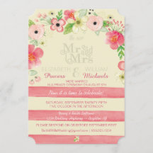 Vintage-Blumen-Hochzeitsempfang-Einladung nur nach