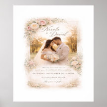 Vintage-Blumen-Hochzeitsposter — Benutzerdefiniert