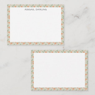 Vintage-Blumen-Honeysuckle-Muster Schwarz Mitteilungskarte