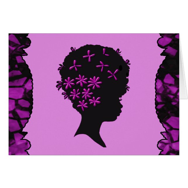 Vintage Blumen im Afro (Vorderseite (Horizontal))