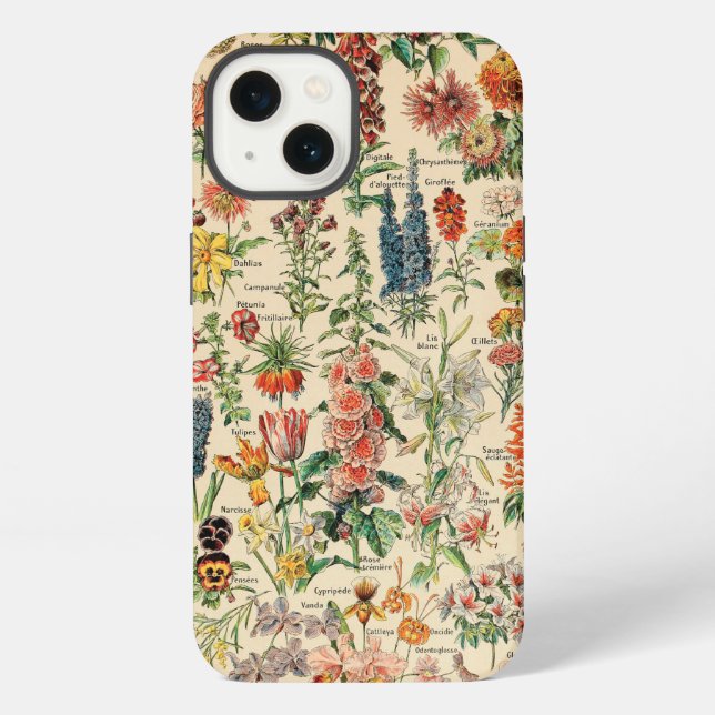 Vintage Blumen  iPhone Hülle (Rückseite)