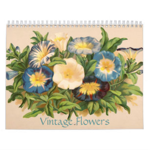 Vintage Blumen Kalender