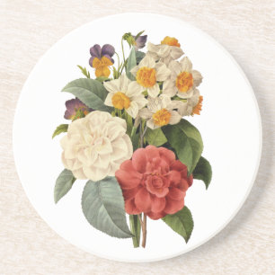 Vintage Blumen, Kamelien und Narzissen, Redoute Untersetzer
