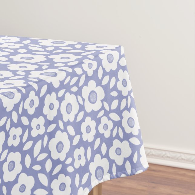 Vintage-Blumen-Kaskade Periwinkle Tischdecke (Beispiel)