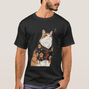 Vintage-Blumen-Kätzchenliebhaber japanische Kunst T-Shirt