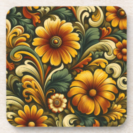 Vintage-Blumen-Korkrücken-Set aus 6 Untersetzern Getränkeuntersetzer