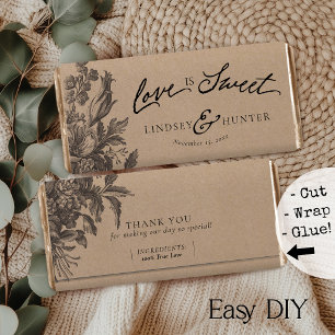 Vintage Blumen Kraft DIY Süßigkeiten Bar Geschenkv