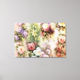 Vintage-Blumen Leinwanddruck