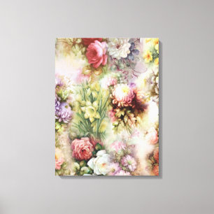 Vintage-Blumen Leinwanddruck