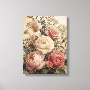 Vintage-Blumen-Leinwanddruck Leinwanddruck
