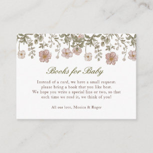 Vintage-Blumen-Mädchen-Bücher für Baby-Party Begleitkarte