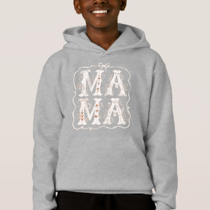 Vintage-Blumen-MAMA-Typografie Hoodie