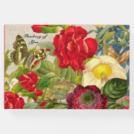 Vintage Blumen mit Schmetterlingen Gästebuch