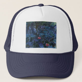 Vintage Blumen monet Wasserlilien-Reflexionskunst Truckerkappe
