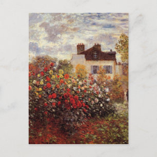 vintage Blumen Monets Garten in Argenteuil Sonne Postkarte