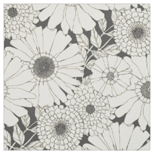 vintage Blumen mono Stoff
