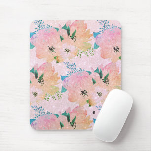 Vintage-Blumen-Monogramm-Mauspad Mousepad