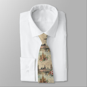 Vintage-Blumen-Moskau-Kunstwerk - handgeschriebene Krawatte