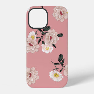 vintage Blumen nahtloses Muster auf rosa Hintergru iPhone 12 Hülle