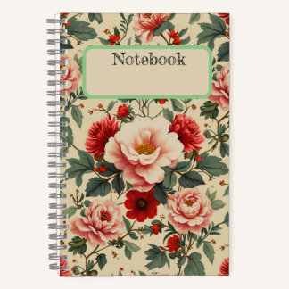 Vintage-Blumen-Notizbuch Notizbuch