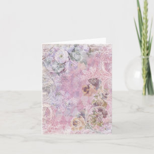 Vintage Blumen-Notizkarte mit shabby-chic-Optik Karte