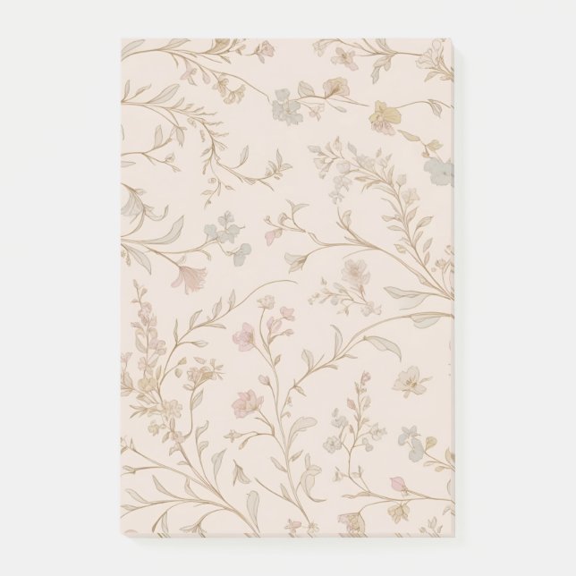 Vintage-Blumen-Notizzettel Post-it Klebezettel (Vorderseite)