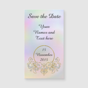 Vintage-Blumen-Ornamente gold silber Magnetkarte