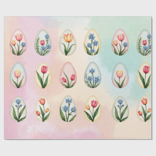 Vintage-Blumen-Oster-Ei-Muster-Wrapierpapier Geschenkpapier