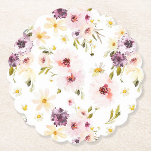 Vintage-Blumen-Papierset – Elegante Tischdekoratio Untersetzer