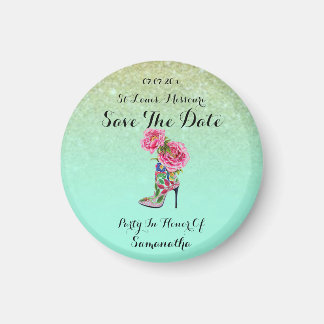 Vintage-Blumen-Party-Schuh Save The Date Magnet