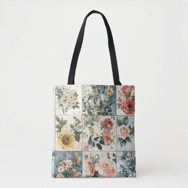 Vintage Blumen-Patchwork-Design (Vorderseite)